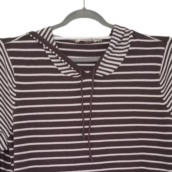 Soft Surroundings Striped Sz Medium Sweater Hoodie - Picture 2 of 6